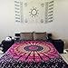 Popular Handicrafts Tapestry Wall Hanging Hippie Mandala Bohemian Hippy Psychedelic Design Indian Tapestries Bedspread 84 x 90 Inches (215cm x 230cm) Red Yellow