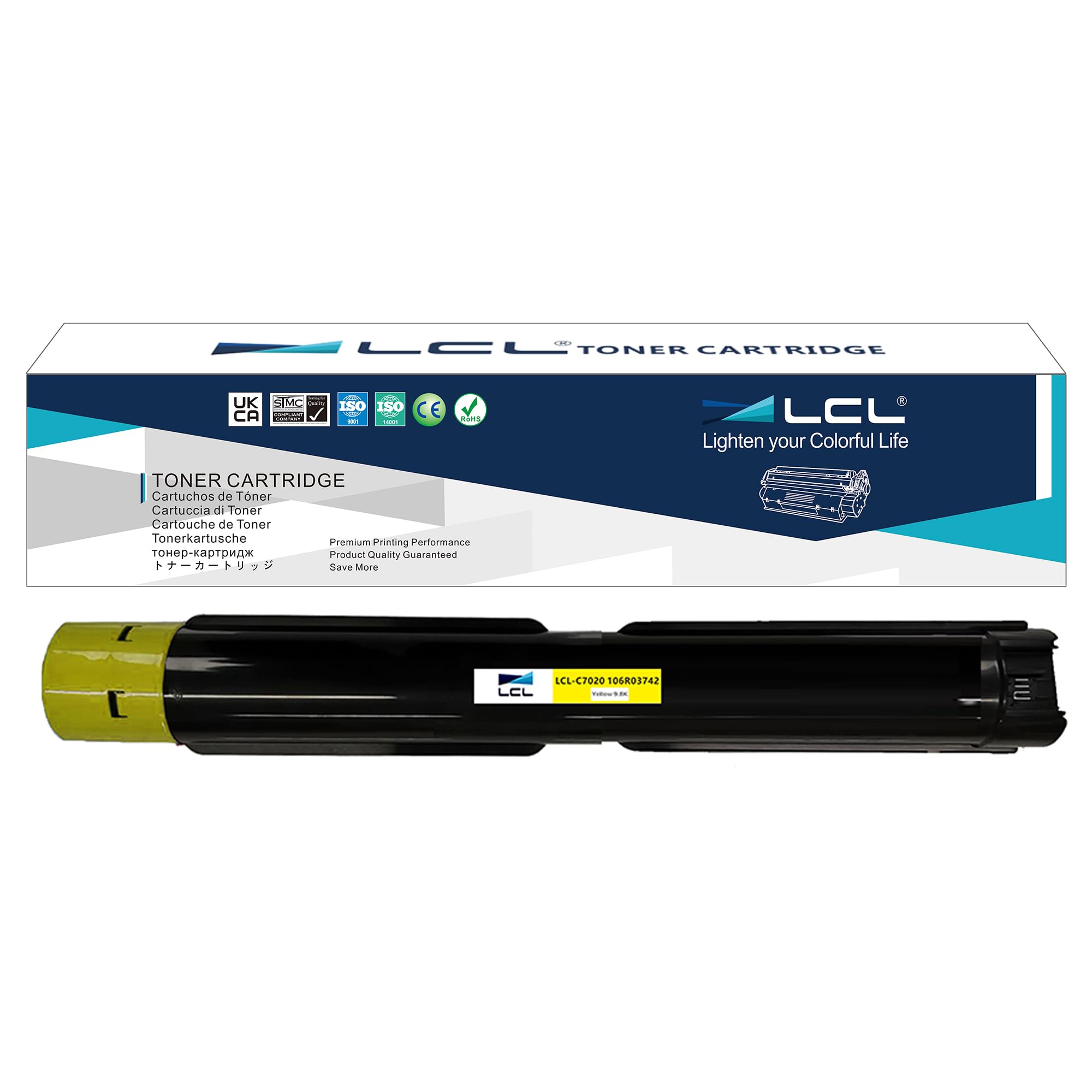 LCL Compatible Toner Cartridge for Xerox Versalink C7020 C7025 C7030 106R03742 Replacement for Xerox Versalink C7020 C7025 C7030 (1PK Yellow)