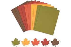AnyDesign 50 Sheet Assorted Autumn Card Stock Paper Red Yellow Green Brown Colored Scrapbook Paper for DIY Maple Leaves Card Making Fall Thanksgiving School Office Home Supplies, 8.5 x 11 Inch