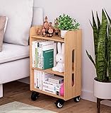 Heehee Mobile Bookshelf on Wheels Bookcase Under