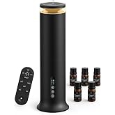 XEITIN Tower Waterless Diffuser with 5 Hotel-inspried Scent Oil Set | 2000 Sq.ft Whole-house Aroma, Cold Air Diffuser for Home Office Hotel, Pet-Friendly, Remote &amp; Panel, 3 Timer &amp; Intensity