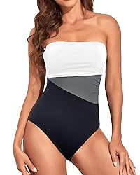 Holipick Women Black White Grey Strapless Bandeau