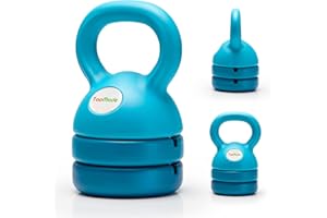 TopMade Adjustable Kettlebell Weights Set Cast Iron Exercise Fitness Kettle Ball Grip 5, 8, 9,12lb Free Weight Men Women Kettlebells for Home Gym Workout Ballistic, Core,Strength Training