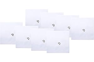 Retreez 8 Pc Pure Cotton Initial Monogrammed Men's Handkerchiefs Hanky Gift Set