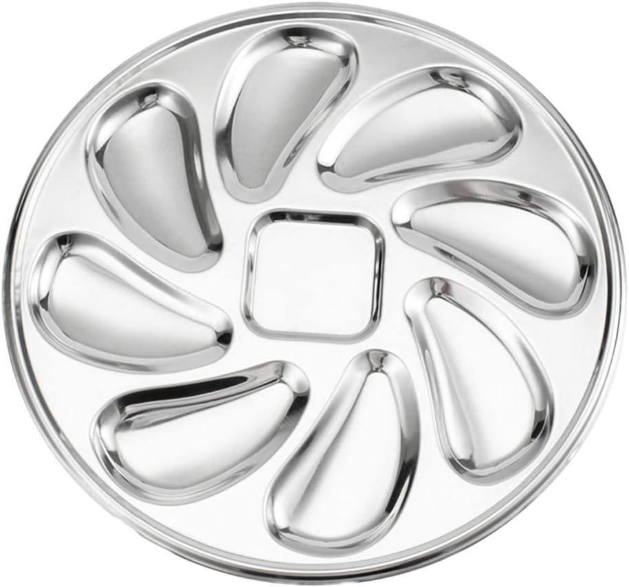 DOITOOL Stainless Steel Oyster Plate Oyster Grill Pan Serving Trays Platter Snail Escargot