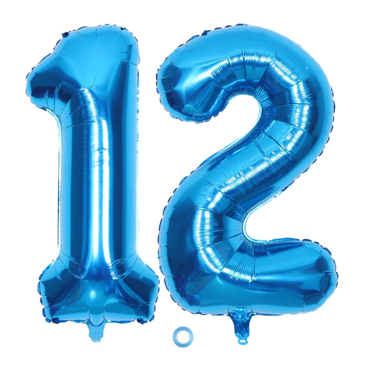 SNOWZAN 12th Birthday Decor Balloon Number 12 Party Foil Balloon Number 12 Happy Birthday Balloon Number Birthday Decor Giant Number Balloon Giant Foil Balloon in 32 Inch Balloon Number Birthday Blue