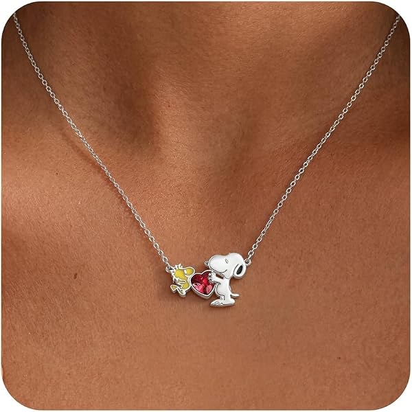 Amazon.com: Peanuts Snoopy Heart Hoop Earrings for Women Official