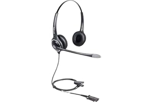 VoiceJoy Binaural Headset with Noise Cancelling Microphone with QD(Quick Disconnect),Compatible and Plantronics QD Quick Disconnect Connector