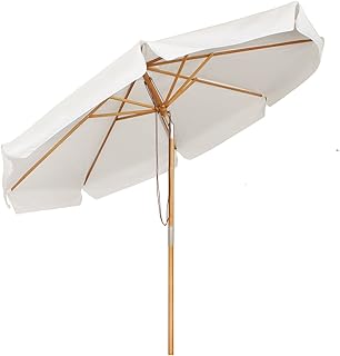 Sekey® Sonneschirm 300 cm Holz-Sonnenschirm Marktschirm Gartenschirm Terrassenschirm Rund UV50+