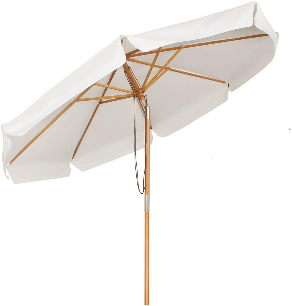 Sekey® Sonneschirm 300 cm Holz-Sonnenschirm Marktschirm Gartenschirm Terrassenschirm Rund UV50+