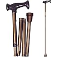 DMI Adjustable Folding Cane with Ergonomic Handle, Lightweight, Sturdy and Support up to 250 pounds, Great for Travel, Walking Stick, Bronze