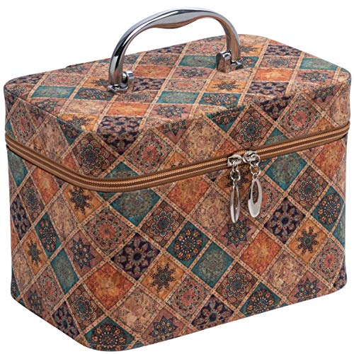 Makeup Train Case, Hard Sided Toiletries Organizer, Cosmetics Storage