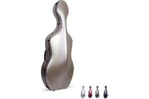 Crossrock Cello Case 4/4 Size, Lightweight Poly Carbon Composite, Backpack Available (Champagne)