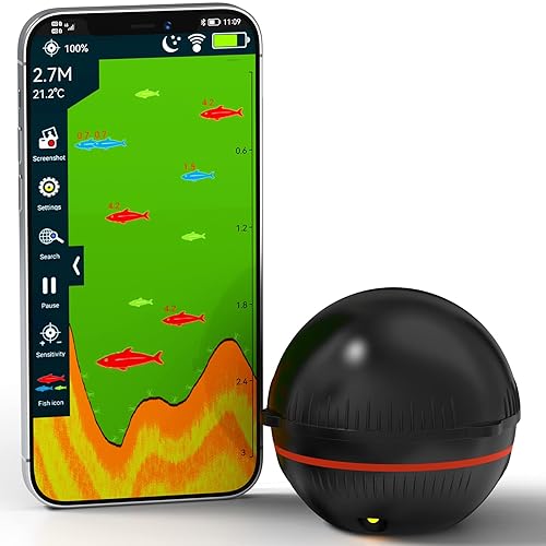 Smart Sonar Fish Finder Wireless Bluetooth for Track and Size Fish