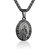 RS Saint St Michael/Christopher/Jude/Benedict/Joseph/Anthony Medal Necklace for Men Boys 24 In Religious gifts