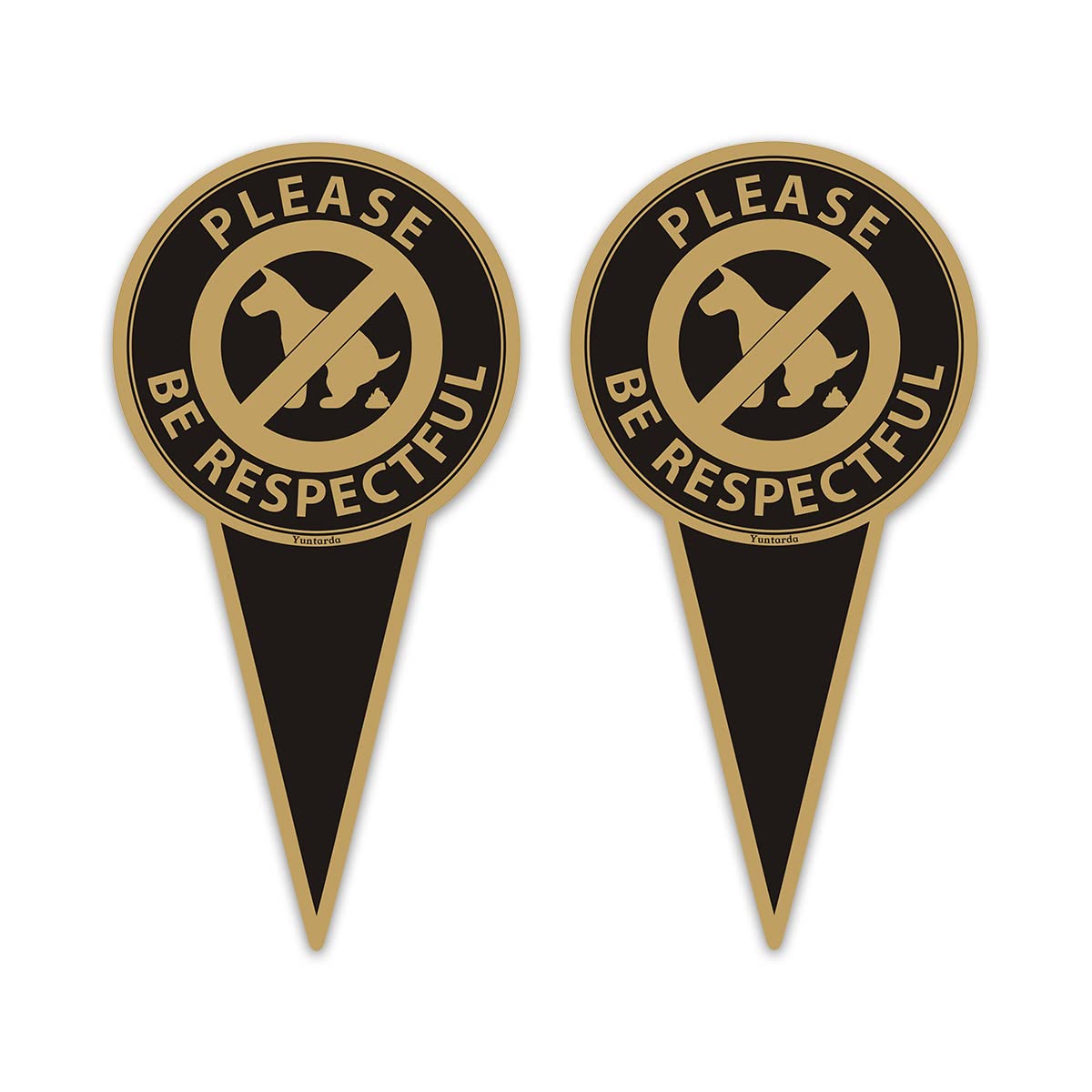 No Dog Poop Sign for Yard with Stake (2Pack) 30CMx15CM Double Sided No Pooping Dog Sign-Please Be Respectful - Stop Dogs from Pooping or Peeing On Your Lawn Yard Sign