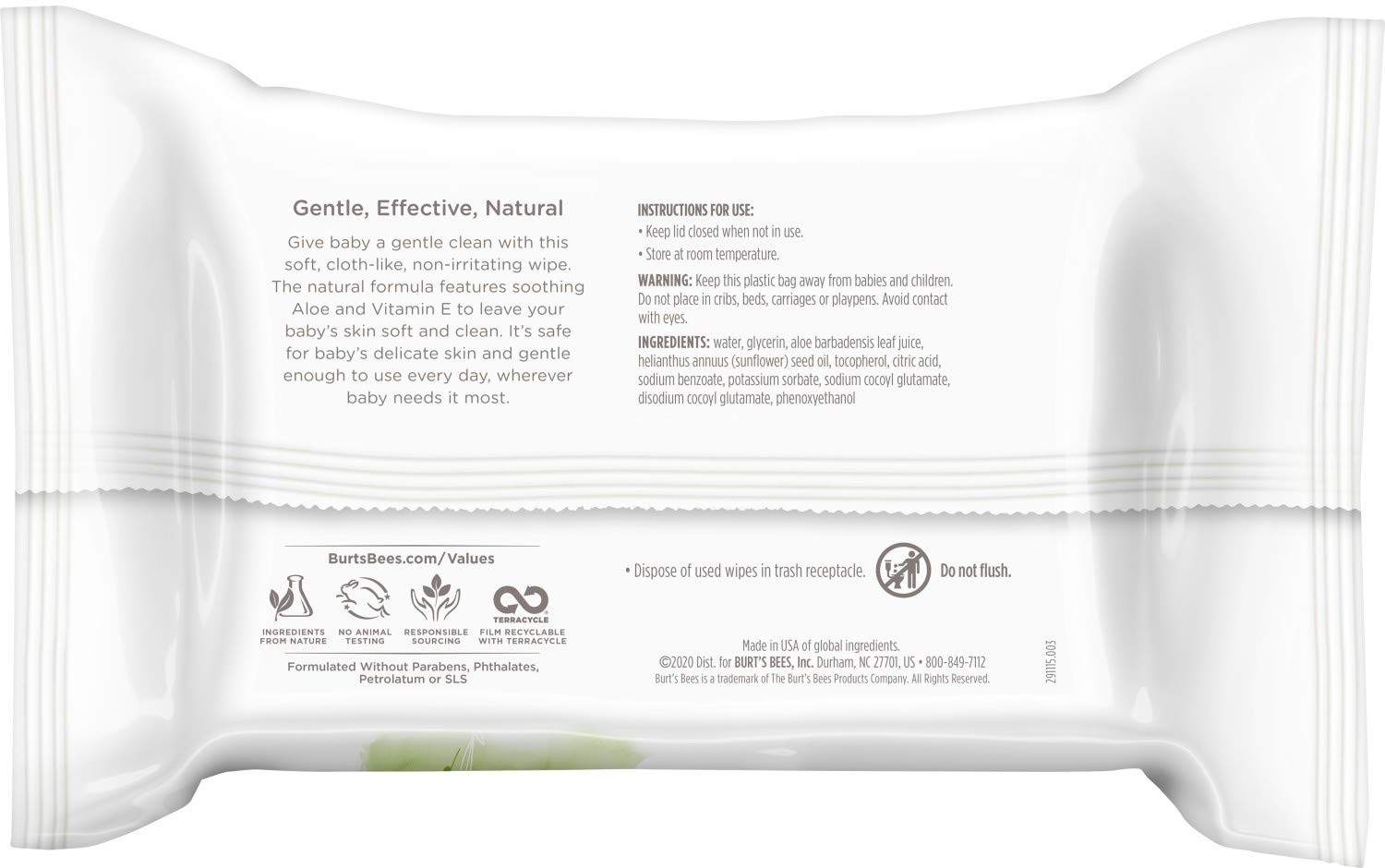 Burt’s Bees Baby Wipes, Unscented Natural for Sensitive Skin with Aloe and Vitamin E - 72 Baby Wipes – 10 Pack