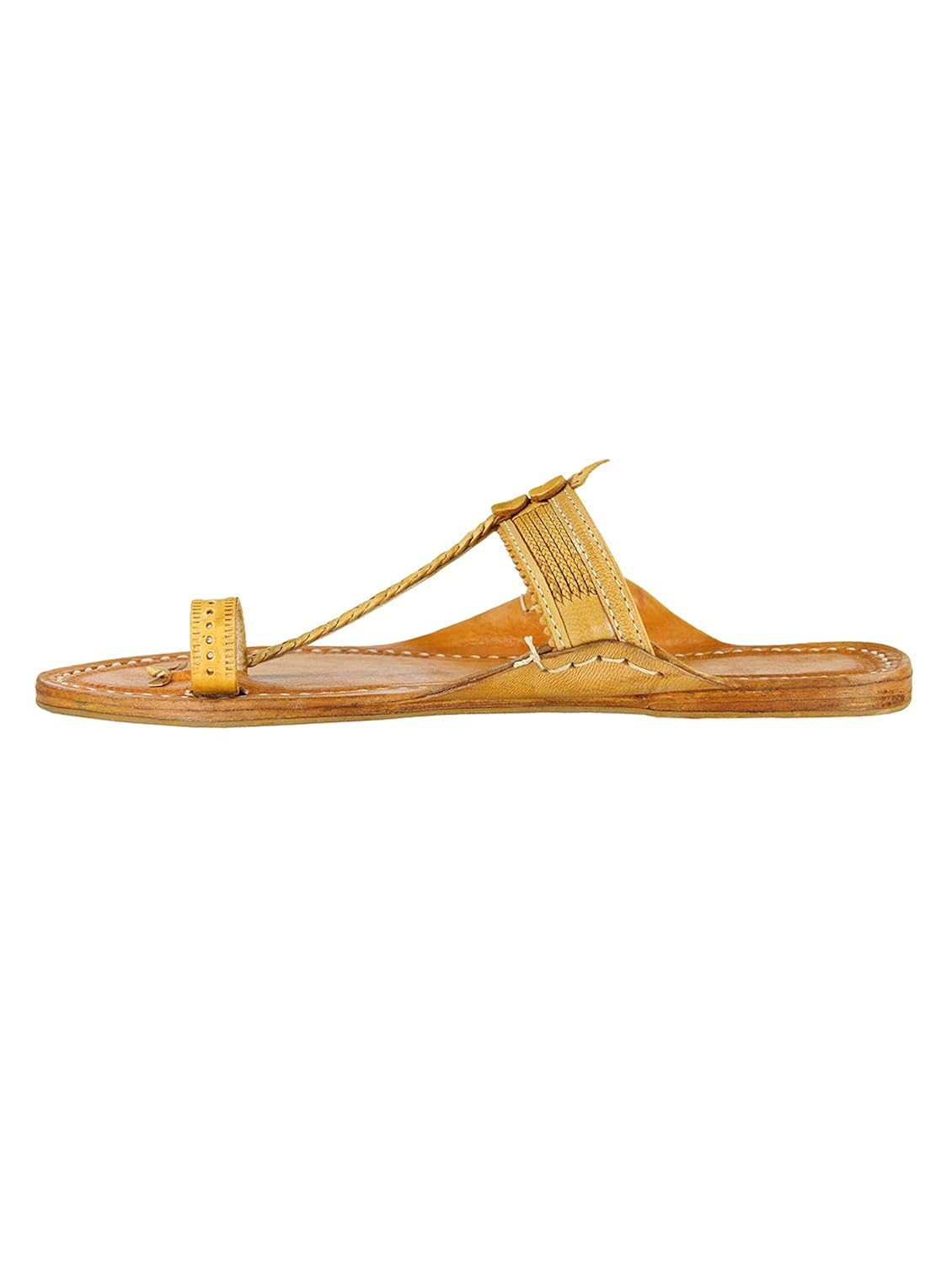 ekolhapuri authentic, light yellow authentic handmade genuine leather kolhapuri chappal for women