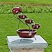 Smart Solar 23941R01 Ceramic Solar Cascade Fountain, Lava Red Finish, Powered by Included Separate Solar Panel, No Operating Costs or Wiring Required Small