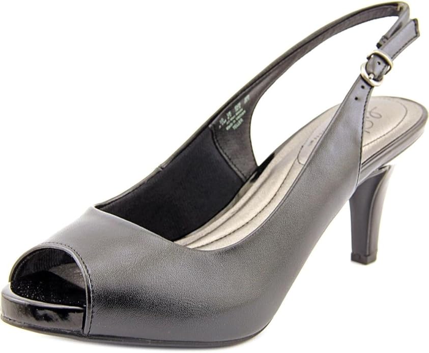 LifeStride Women's Teller Dress Slingback Pump Shoe, Black Pumps