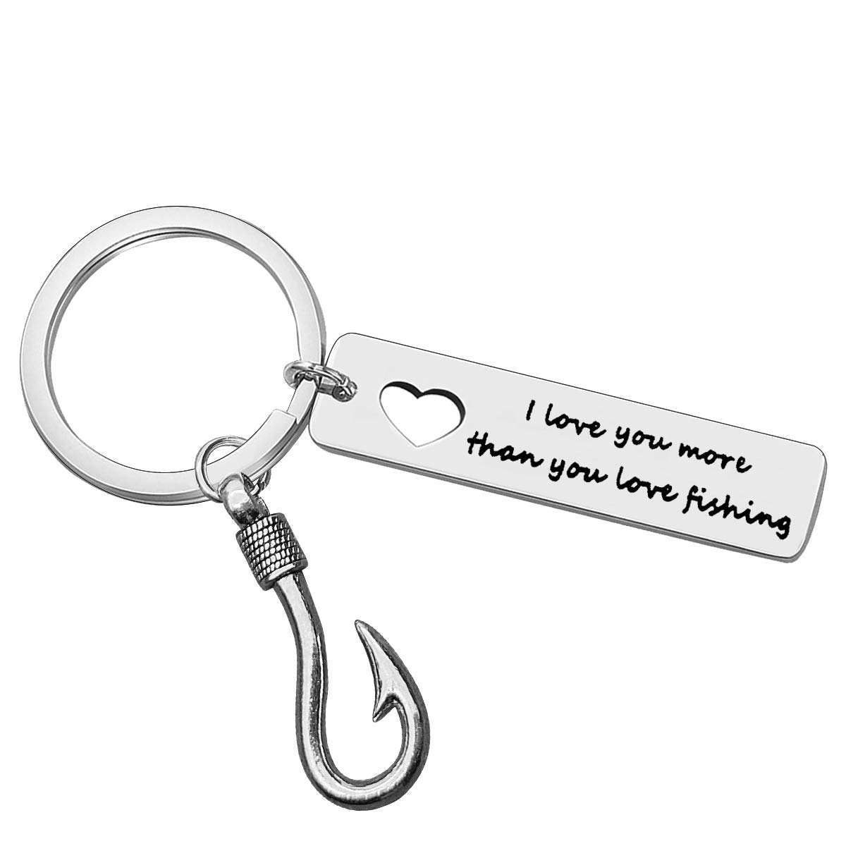 Huwujiu Valentines Day Gifts for Men I Love You More Than You Love Fishing Keyring Gifts for Boyfriend Husband Fathers Day Christmas Birthday Anniversary Keyring Gifts for Him Fiance