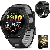 Garmin Forerunner 265 Running GPS Smartwatch, AMOLED Display, 46mm, Black/Powder Gray, 010-02810-00 - Bundle w/Deco Essentials 26-Month CPS Plan