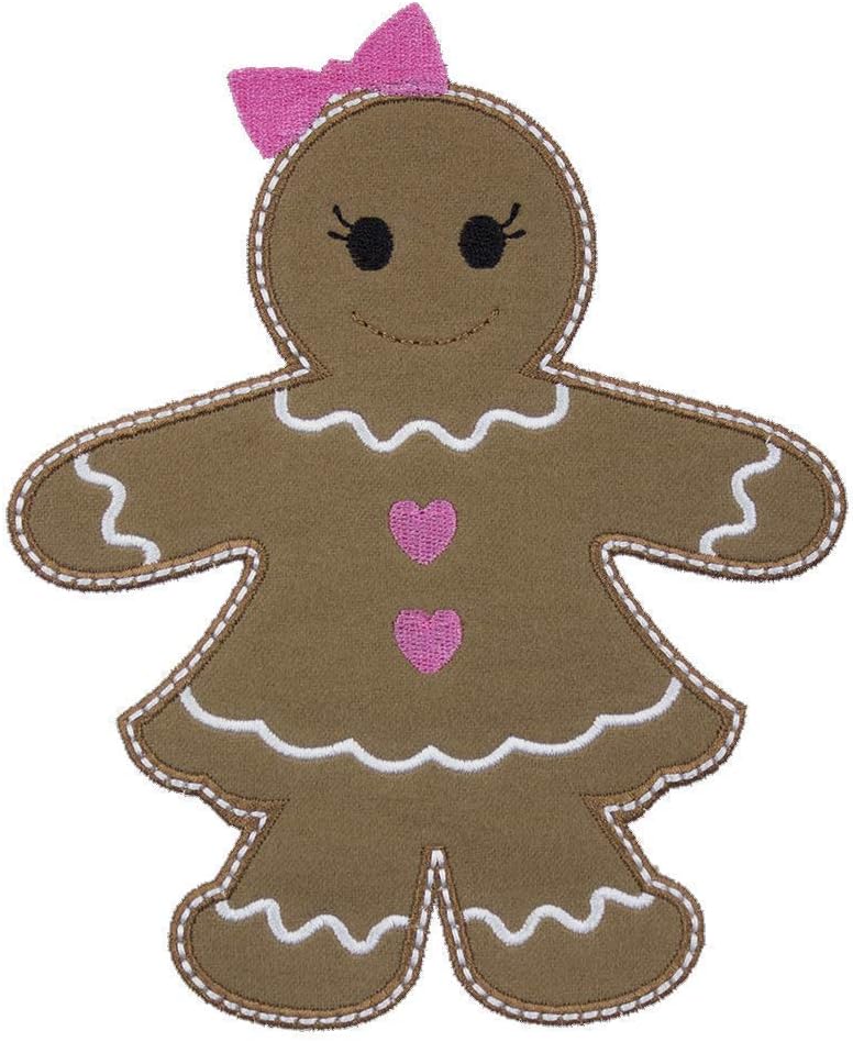 Mixed Media - Gingerbread Girl Applique Patch your choice of sew on or iron on patch