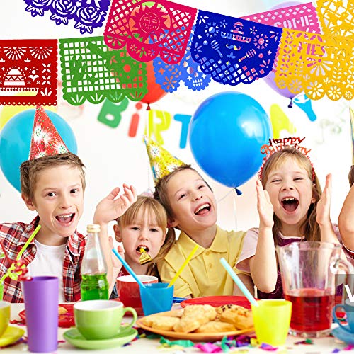 Johouse Mexican Felt Banner, 12PCS Day of The Dead Decorations Mexican Fiesta Garland