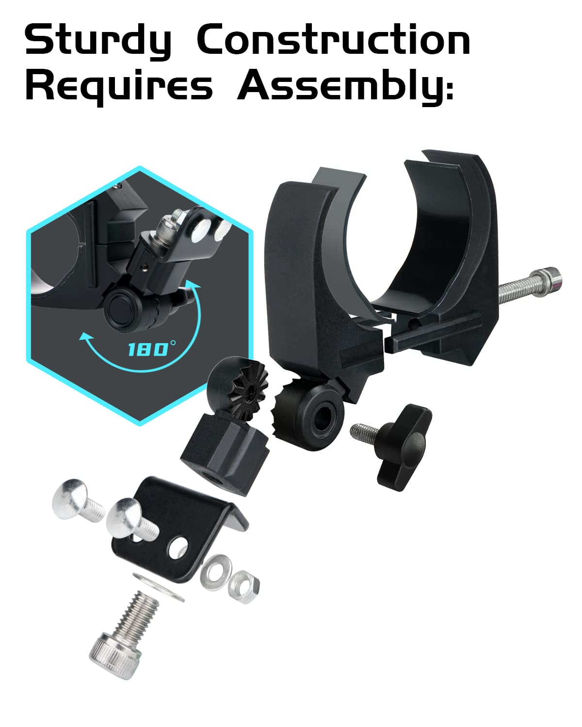 UTV Chase Lightbars C-Clamp Mounting Bracket Universal Fits 1.75
