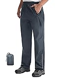 iCreek Men's Packable Rain Pants Waterproof