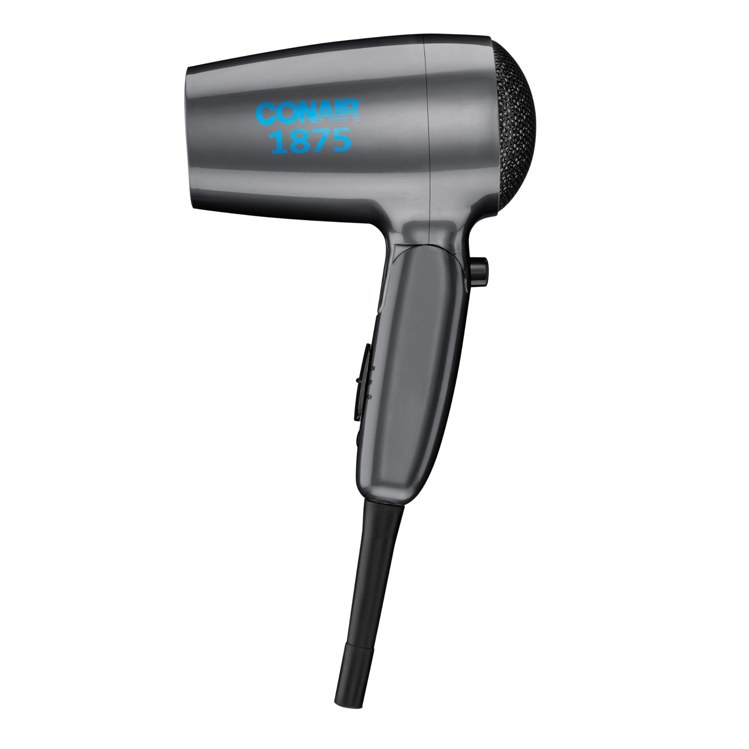 Photo 1 of Conair Travel Hair Dryer with Dual Voltage, 1875W Compact Blow Dryer with Folding Handle, Gray