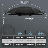 ZOMAKE Golf Umbrella 54in Windproof Rainproof Double Canopy Black view 2