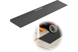 KOLOTOOL 1.2" Rise Threshold Ramp for Doorways, 35.5" Wide Rubber Ramp for Wheelchairs, Walkers & Scooters, Cut-to-Fit Angled Entry Mat Ramp for Safer Home Access for Seniors & Kids