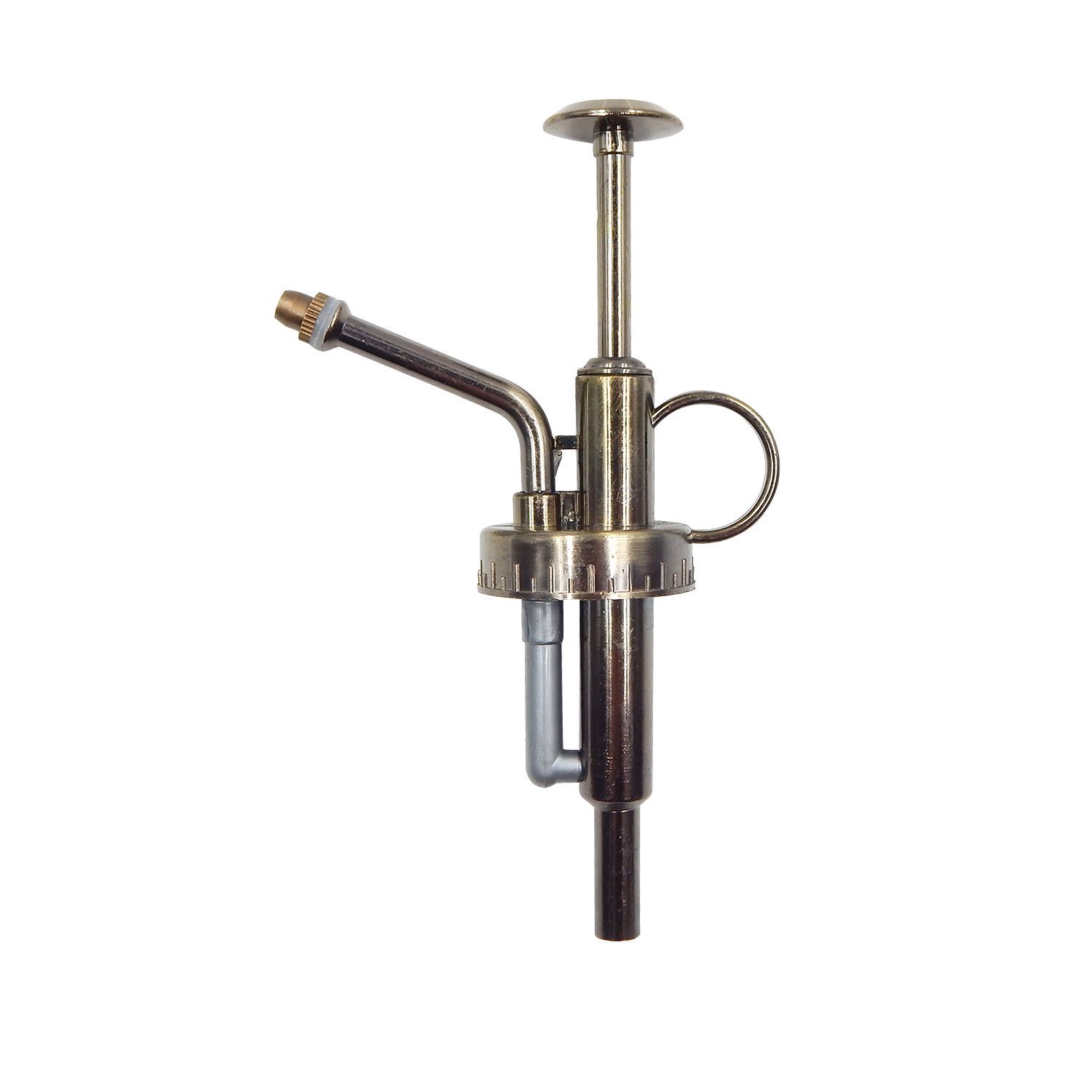 OFFIDIX Glass Watering Spray Bottle, 6.3Inch Tall Vintage Style Spritzer with Bronze Plastic Top Pump One Hand Watering Can Glass Spary Bottle for Gardening (Bronze)