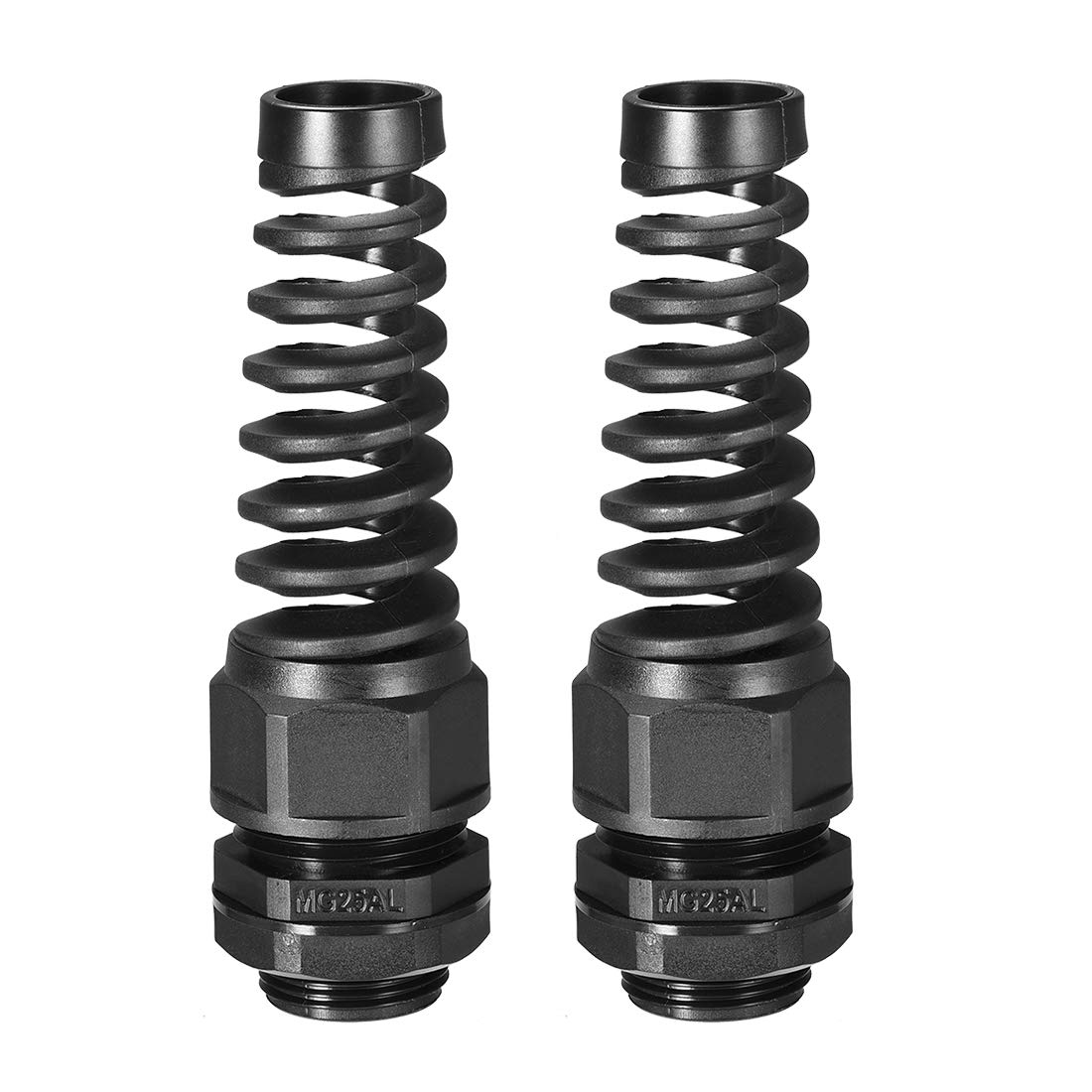 uxcell M25 Cable Gland Waterproof IP68 Nylon Joint Adjustable Locknut with Strain Relief for 13-18mm Dia Wire, 2 Pcs