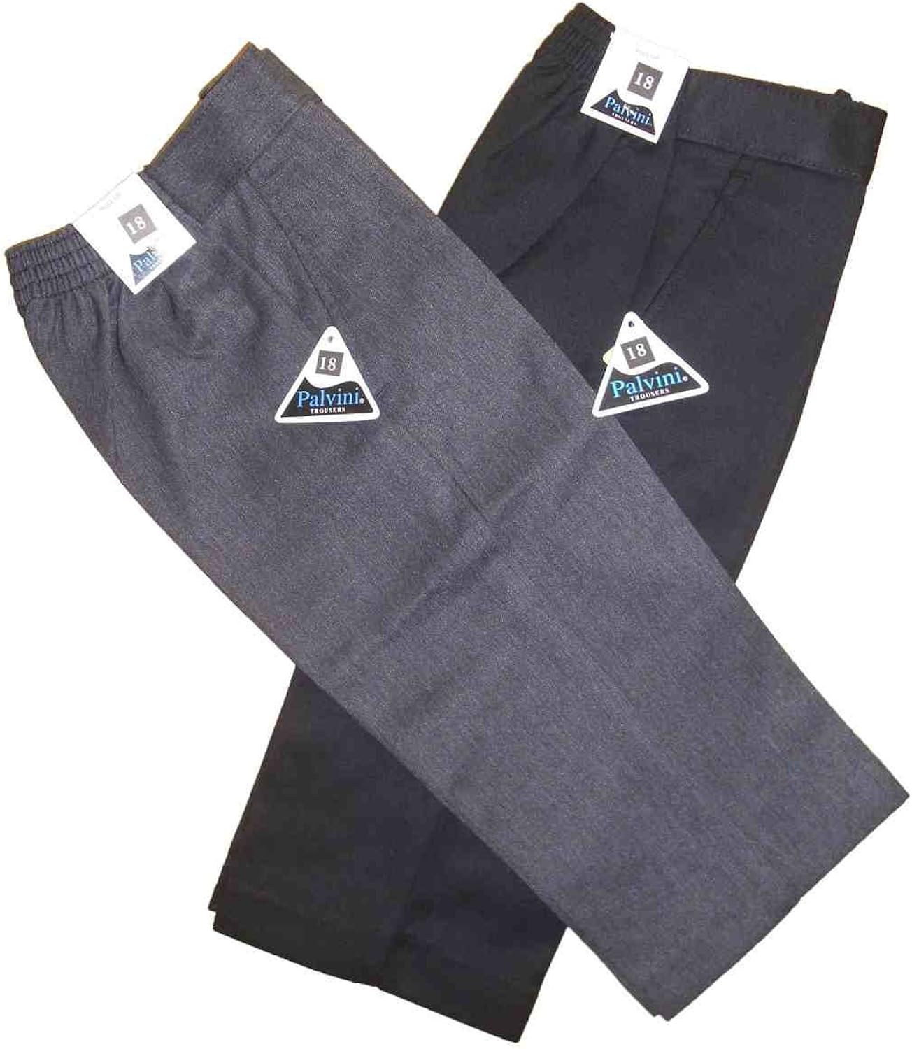 Boys Back To School Pull Up Elasticated Waist Trousers Pants School