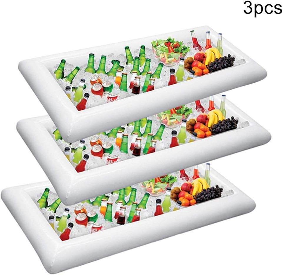Usuny Inflatable Ice Buffet Salad Serving Trays Food Drink Holder Cooler BBQ Picnic Pool Party Supplies