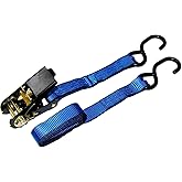 Everest Premium Ratchet Tie Down – 1 PK – 1 IN – 15 FT – 500 LBS Working Load – 1500 LBS Break Strength – Cambuckle Alternative – Moving Appliances and Equipment