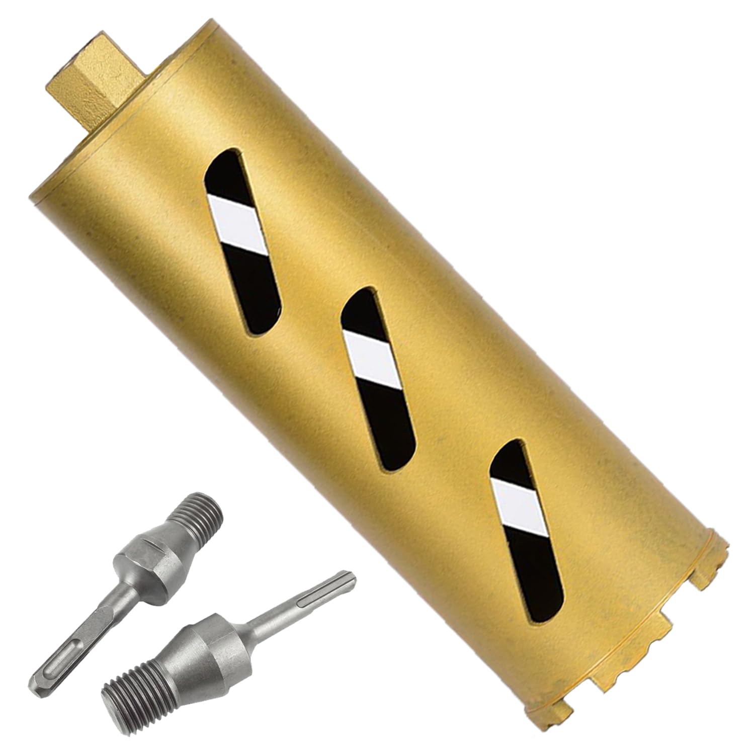 Photo 1 of 4" Dry Core Drill Bits for Cured Concrete with Rebar Brick Blonck Masonry etc 12.2in/310mm Drilling Depth?10mm Diamond Segment Height?2 Adapters