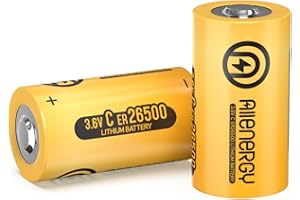ALLENERGY Lithium C Batteries 9000mAh 3.6V ER26500 Lithium Batteries C Size 2 Pack Non-Rechargeable Lithium Li-SOCl2 Battery for Automobile Tire Pressure Monitor Smart Card