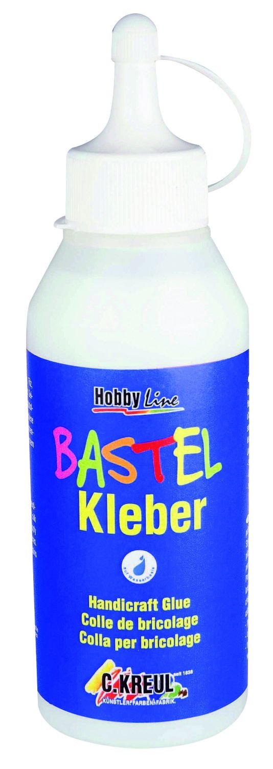 Kreul 49361 - Bastelkleber transparent, 250 ml, auf Wasserbasis, lösungsmittelfrei, für viele verschiedene Materialien