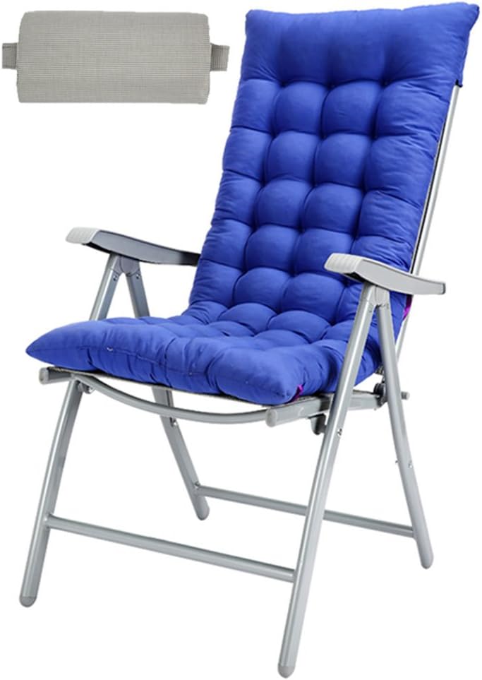 SunLoungers FEIFEI Lounge Chair Padded Folding Chair Home Lunch Break Chair Office Chair Balcony Nap Chair Beach Chair Leisure Chair With Pillow Thick Cotton Pad Collapsible (Color : A)