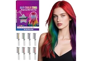 QEUXV 8 Colors Hair Chalk Combs, Festive Fun Hair Chalk Combs,Temporary Hair Color Dye for Girls Birthday Christmas New Year Cosplay Hair DIY Party, Easy Wash Out (1 Set)