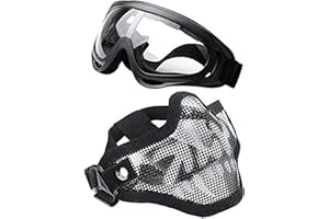 XINGZHE Airsoft Mask Full Face - Scary Skull Halloween Ghost Mask - Tactical Mask Skeleton with Metal Mesh Eye Protection - Horror Zombie Mask for BB Cs War Game Shooting Masquerade Cosplay