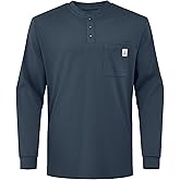 VANLENS FR Shirts for Men Flame Resistant Light Weight 6.5oz Long Sleeve Henley Shirts CAT2 NFPA2112 FR Clothing