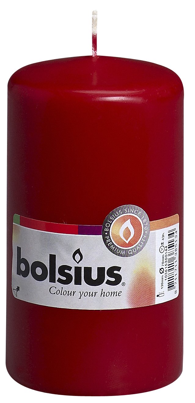 Bolsius Outdoor/Indoor Pillar Candle 130x70mm - Wine Red