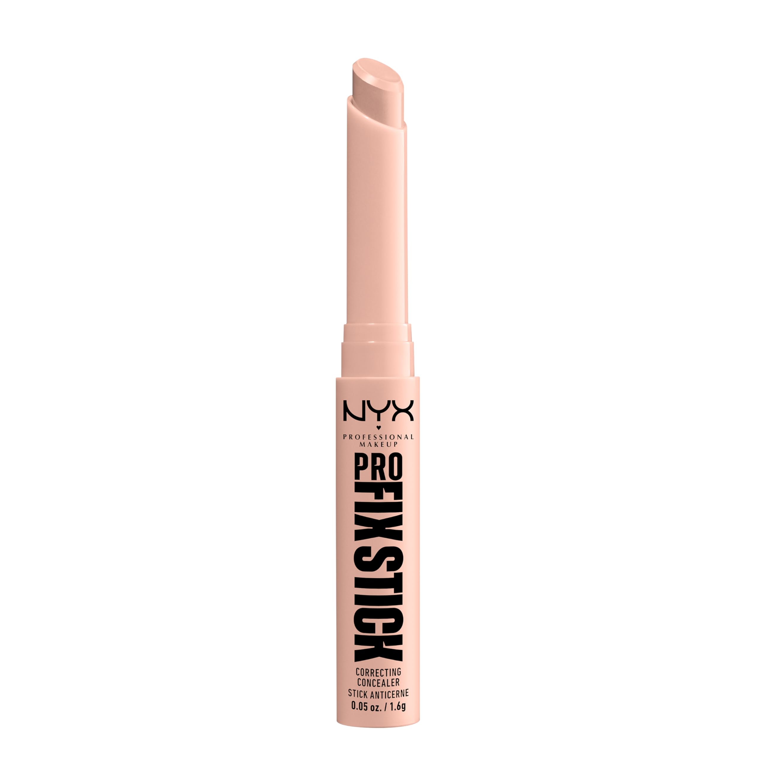 NYX Professional Makeup Correcting Concealer Stick, Covers Blemishes, Dark Spots and Discolouration, 12H Wear, Infused with Hyaluronic Acid, Vegan Formula, Pro Fix Stick, Pink