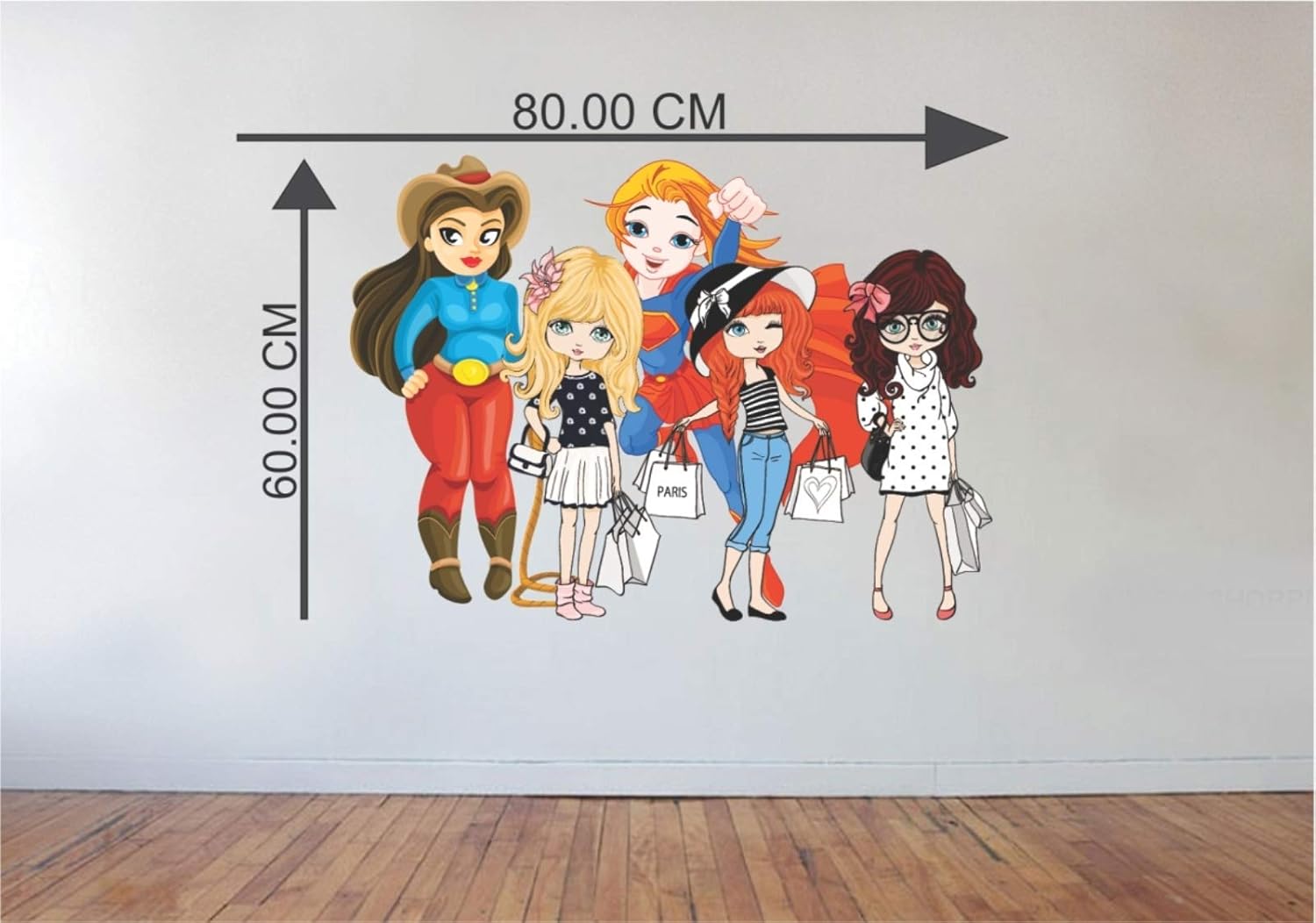 Buy Super Women Grup Cute Cartoons 3d Cartoon Pvc Vinyl Wall