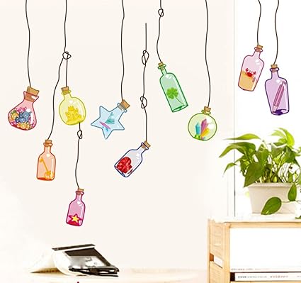 Decals Design Beautiful Wall Drift Bottles Wall Sticker (PVC Vinyl, 45 cm x 60 cm)