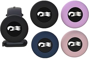GUDCOAKS [4 Pack] Princess Ocean Medallion Watch Adapters Holder for Carnival Medallion (2024, 2025, 2026), Cruise Accessory Fit Watch Wristbands,Also for Apple Air Tag Dog Collar,Black/Dark Blue/Pink/Purple